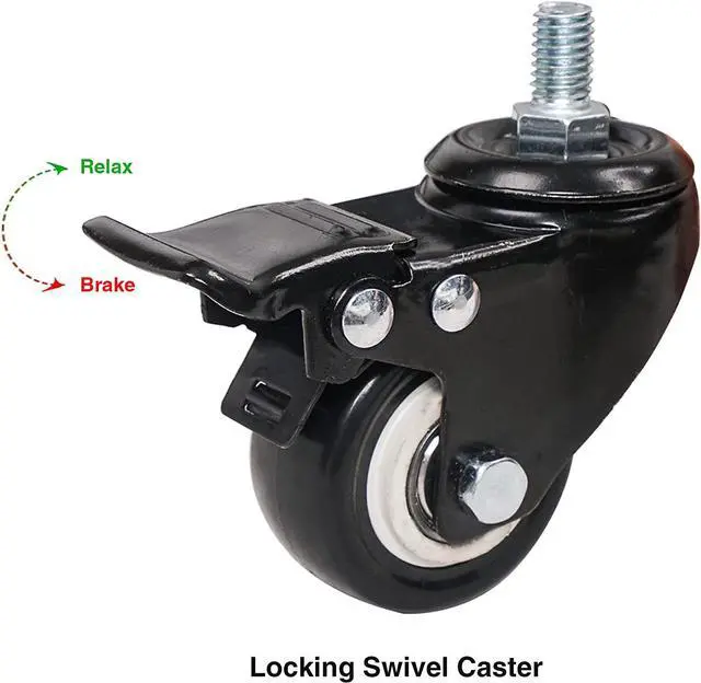 Alt view image 2 of 3 - Sound Town 4 Pack 2" Swivel Caster Wheels with Brake, Replacement Caster Wheels for Rack Case, Home Furniture, Industrial Trailer (STLC2-4PACK)