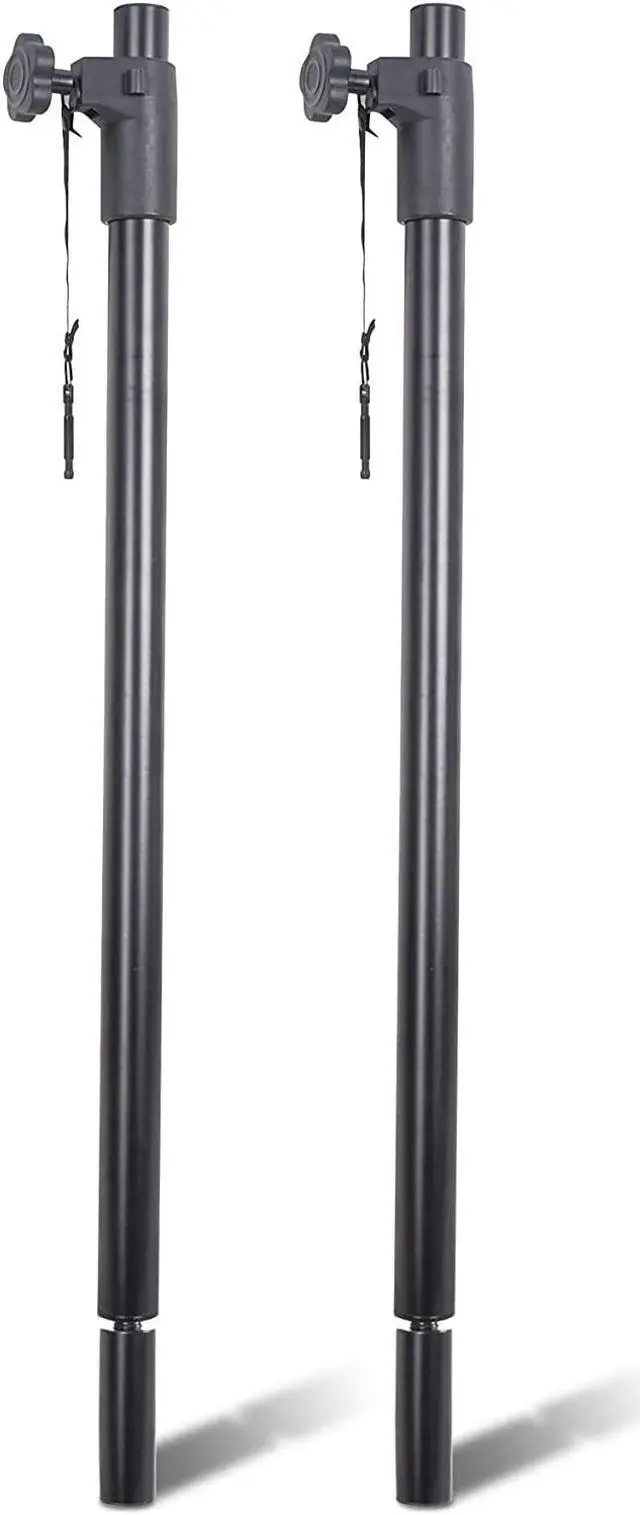 Main image of Sound Town 2-Pack Subwoofer/Speaker Poles with Adjustable Height, with M20 Threaded Lower End & 35mm Adaptor, Black (STSDA-ADM54B-PAIR)