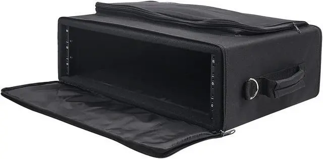 Alt view image 3 of 6 - Sound Town Portable 3U Rack Bag, Soft Rack Case with 14" Rackable Depth, Plywood Rack Frame, Shoulder Strap, Accessory Pocket (STRB-316B)