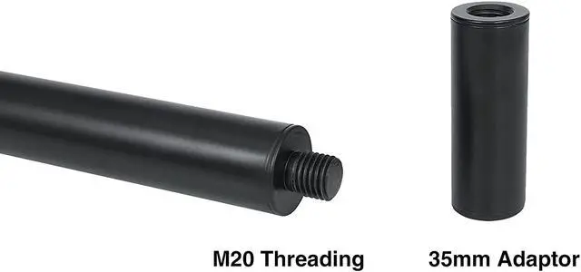 Alt view image 3 of 6 - Sound Town 2-Pack Subwoofer/Speaker Poles with Adjustable Height, with M20 Threaded Lower End & 35mm Adaptor, Black (STSDA-ADM54B-PAIR)