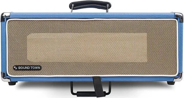 Alt view image 3 of 7 - Sound Town Vintage 3U Amp Rack Case, 12.5" Depth with Rubber Feet, Dust Cover, Kickstand, Beau Blue (STVRC-3BL)