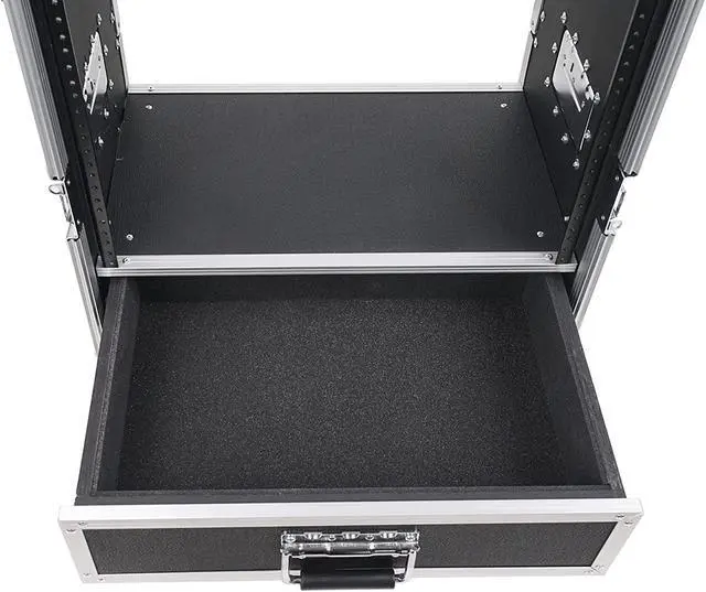 Alt view image 6 of 7 - Sound Town 8U Rack Case with 2U Rack Drawer, Casters, for 19" Amps, Mixers, Microphone Receivers (STRC-8U2DR)