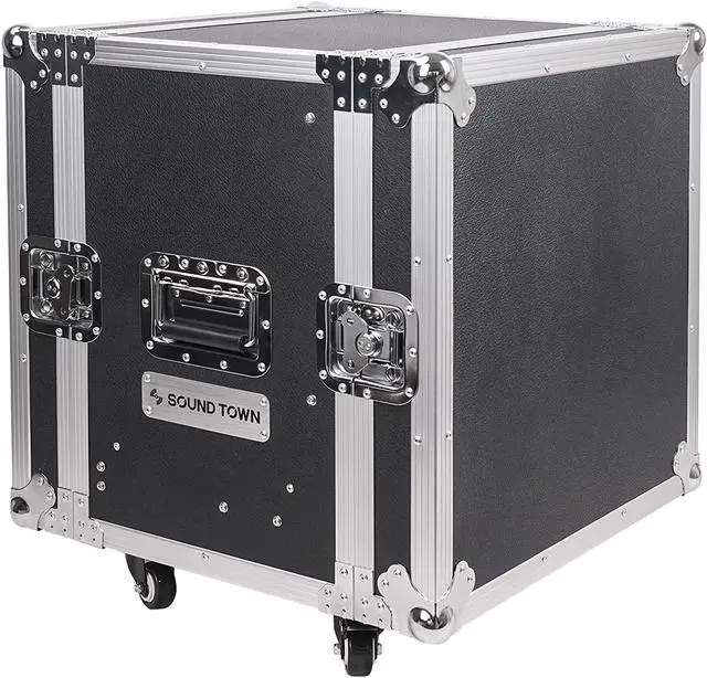 Alt view image 4 of 7 - Sound Town 8U Rack Case with 2U Rack Drawer, Casters, for 19" Amps, Mixers, Microphone Receivers (STRC-8U2DR)