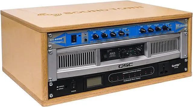 Main image of Sound Town DIY 4U Studio Rack with Baltic Birch Plywood, Golden Oak, Assembly Required (SDRK-Y4)