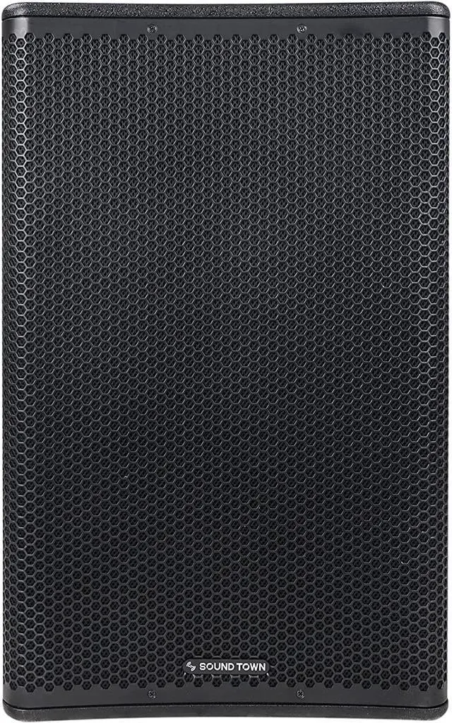 Alt view image 2 of 6 - Sound Town Oberon Series 15" 1400W Powered PA/DJ Speaker with 2-Channel Mixer and Onboard DSP, TWS Bluetooth, Plywood, Black (OBERON-115PW)