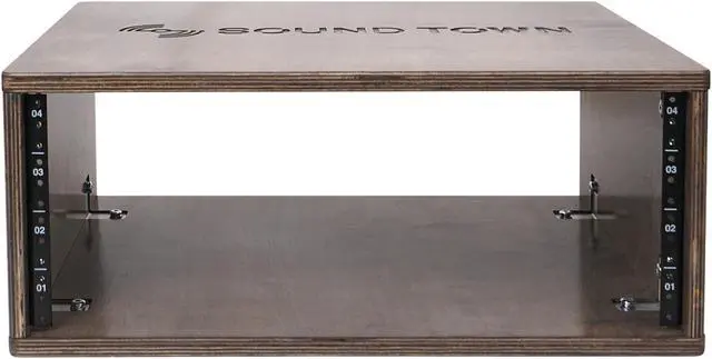 Alt view image 2 of 6 - Sound Town DIY 4U Studio Rack with Baltic Birch Plywood, Weathered Grey (SDRK-Y4B)