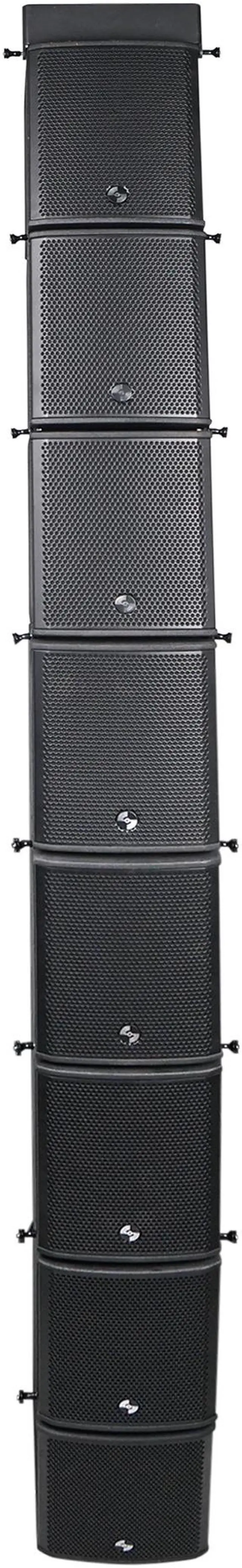 Alt view image 3 of 3 - Sound Town ZETHUS Series Line Array Speaker System with Eight Compact 6 x 3 Line Array PA Speakers and One Flying Frame, Black (ZETHUS-M3X8)