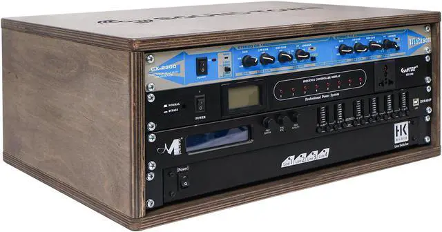 Main image of Sound Town DIY 4U Studio Rack with Baltic Birch Plywood, Weathered Grey (SDRK-Y4B)