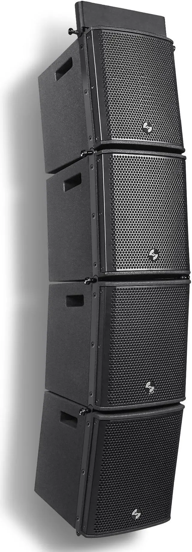 Main image of Sound Town ZETHUS Series Line Array Speaker System with Four Compact 6 x 3 Line Array PA Speakers and One Flying Frame, Black (ZETHUS-M3X4)