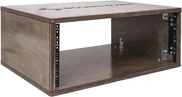 Alt view image 3 of 6 - Sound Town DIY 4U Studio Rack with Baltic Birch Plywood, Weathered Grey (SDRK-Y4B)