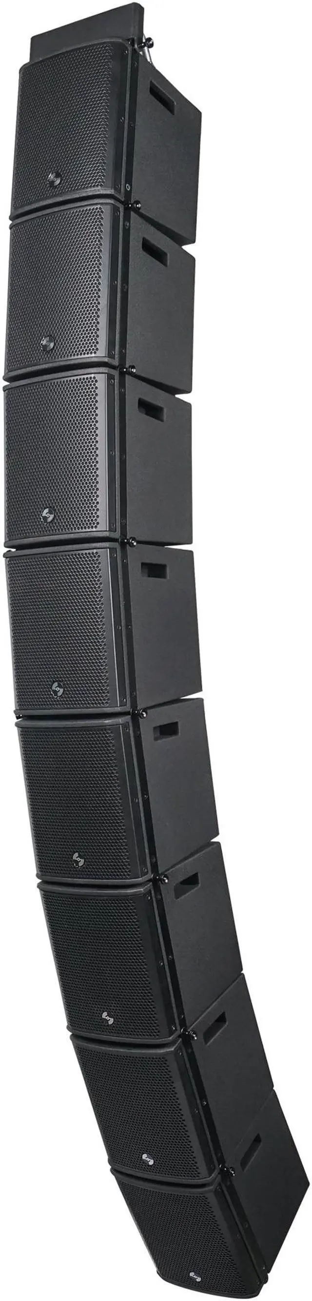 Alt view image 2 of 3 - Sound Town ZETHUS Series Line Array Speaker System with Eight Compact 6 x 3 Line Array PA Speakers and One Flying Frame, Black (ZETHUS-M3X8)