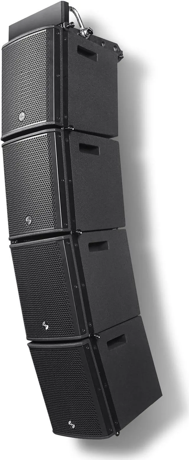 Alt view image 3 of 4 - Sound Town ZETHUS Series Line Array Speaker System with Four Compact 6 x 3 Line Array PA Speakers and One Flying Frame, Black (ZETHUS-M3X4)