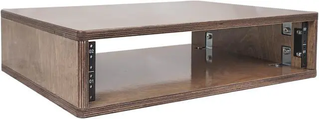 Main image of Sound Town DIY 2U Studio Rack with Baltic Birch Plywood, Weathered Gray for Recording Room, Home Studio (SDRK-Y2B)