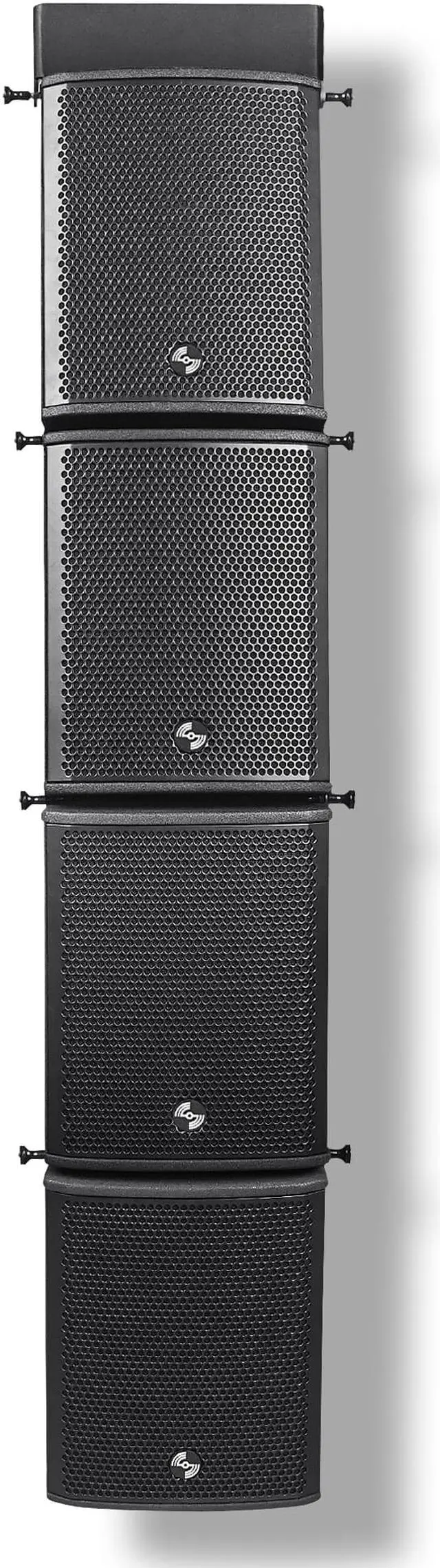 Alt view image 2 of 4 - Sound Town ZETHUS Series Line Array Speaker System with Four Compact 6 x 3 Line Array PA Speakers and One Flying Frame, Black (ZETHUS-M3X4)