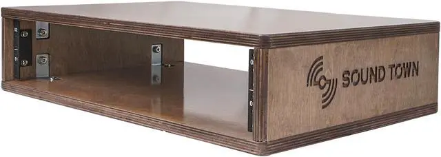 Alt view image 3 of 5 - Sound Town DIY 2U Studio Rack with Baltic Birch Plywood, Weathered Gray for Recording Room, Home Studio (SDRK-Y2B)