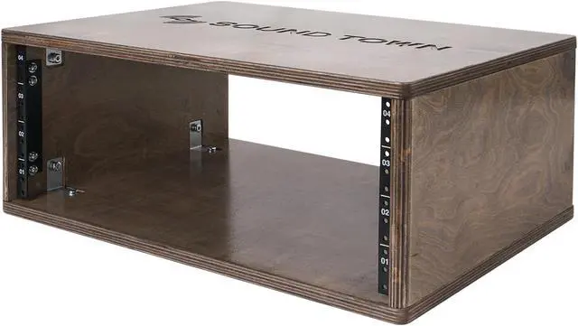 Alt view image 4 of 6 - Sound Town DIY 4U Studio Rack with Baltic Birch Plywood, Weathered Grey (SDRK-Y4B)