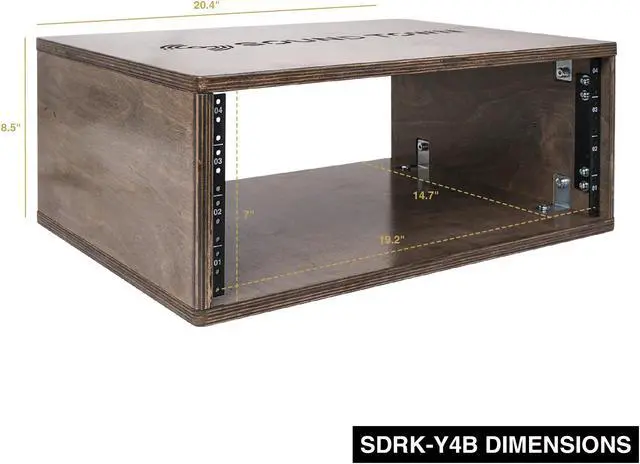 Alt view image 5 of 6 - Sound Town DIY 4U Studio Rack with Baltic Birch Plywood, Weathered Grey (SDRK-Y4B)