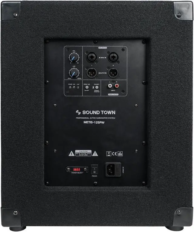 Alt view image 5 of 5 - Sound Town 2-Pack 12” 1400 Watts Powered PA DJ Subwoofers with 3” Voice Coil (METIS-12SPW-PAIR)