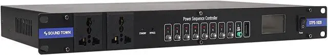 Alt view image 2 of 4 - Sound Town Rack-Mountable AC Power Conditioner / Sequencer with 10 Outlets, Protection, Voltage Display, for Stage, Studio, Home Theater (STPS-1028)