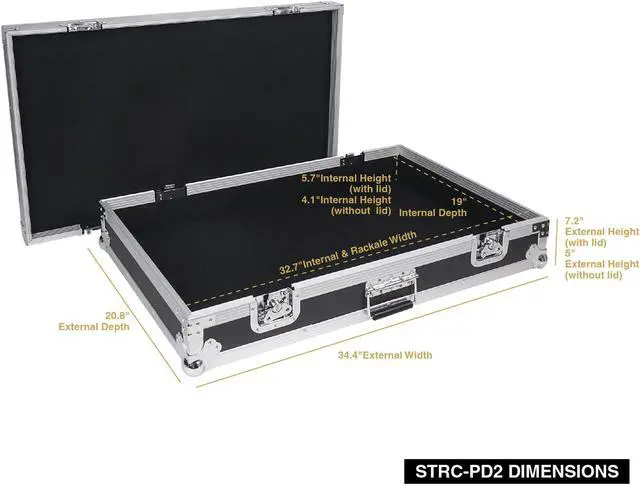 Alt view image 6 of 6 - Sound Town Pedalboard ATA Road Case, 32.7” x 19” (STRC-PD2)