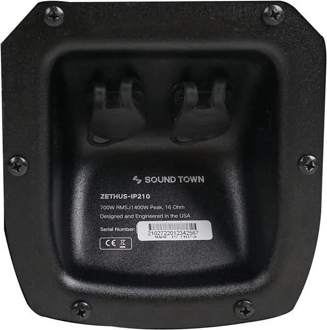 Alt view image 6 of 7 - Sound Town Dual 10" Water-Resistant Passive Line Array Loudspeaker, Full Range/Bi-Amp Switchable, Black (ZETHUS-IP210)
