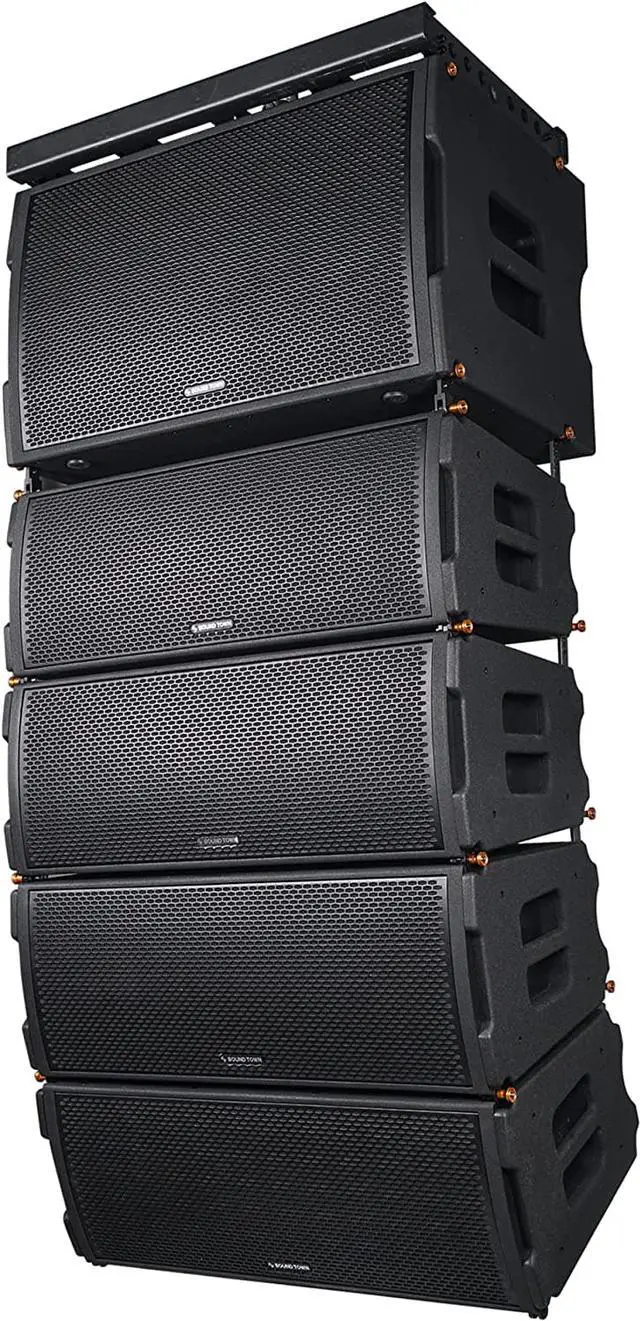 Alt view image 3 of 7 - Sound Town ZETHUS Series Water-Resistant Line Array Speaker System with One 18" Subwoofer, Four 2 x 10 Line Array Speakers, One Flying Frame, Black (ZETHUS-IP118S210X4)