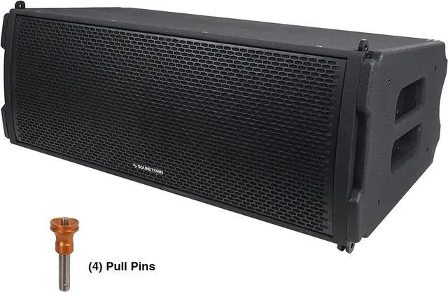 Alt view image 3 of 7 - Sound Town Dual 10" Water-Resistant Passive Line Array Loudspeaker, Full Range/Bi-Amp Switchable, Black (ZETHUS-IP210)