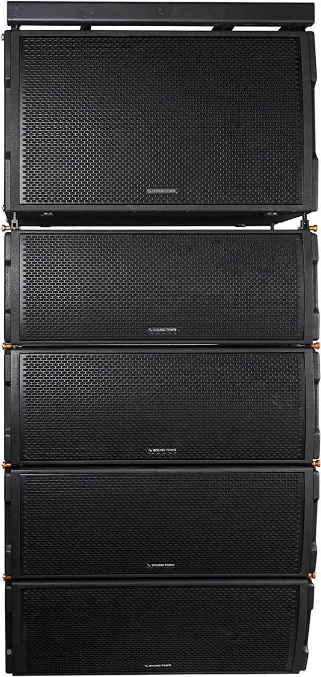 Alt view image 2 of 7 - Sound Town ZETHUS Series Water-Resistant Line Array Speaker System with One 18" Subwoofer, Four 2 x 10 Line Array Speakers, One Flying Frame, Black (ZETHUS-IP118S210X4)