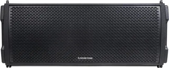 Alt view image 2 of 7 - Sound Town Dual 10" Water-Resistant Passive Line Array Loudspeaker, Full Range/Bi-Amp Switchable, Black (ZETHUS-IP210)