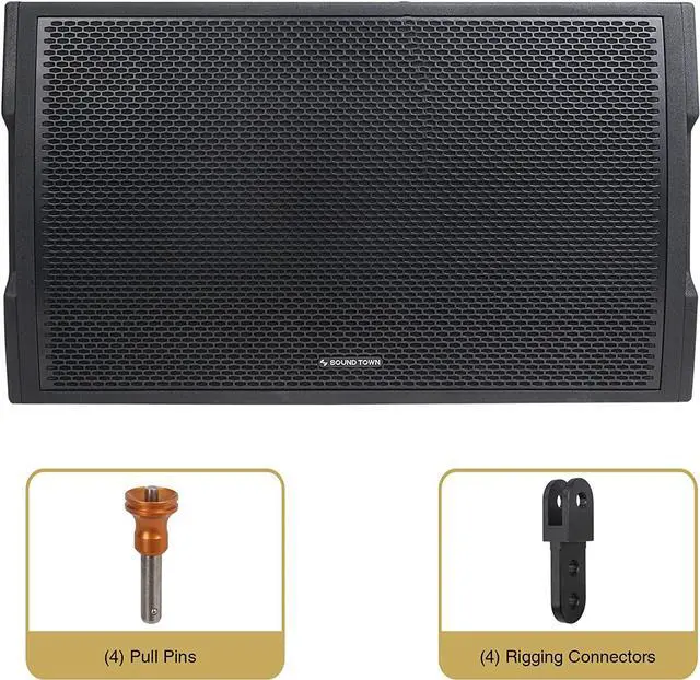 Alt view image 2 of 6 - Sound Town 18" 2400W Water-Resistant Passive Line Array Subwoofer with 4.5" Voice Coil, Carbon Fiber Cone, Black (ZETHUS-IP118S)