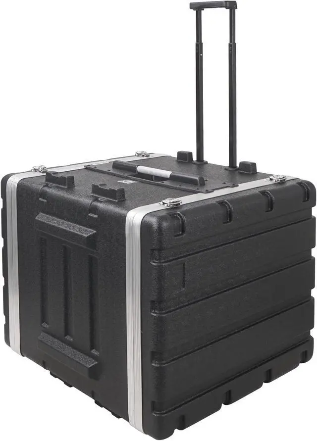 Alt view image 4 of 7 - Sound Town Lightweight 12U PA DJ Rack/Road Case with 11U Rack Space, ABS Construction, 19" Depth, Retractable Handle, Wheels and Heavy-Duty Latches (STRC-A12UT)