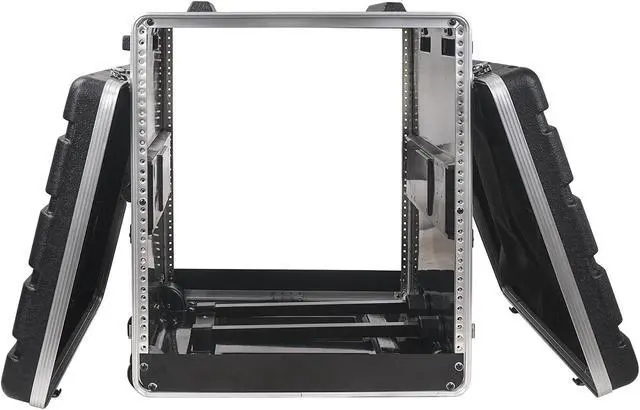 Alt view image 3 of 7 - Sound Town Lightweight 12U PA DJ Rack/Road Case with 11U Rack Space, ABS Construction, 19" Depth, Retractable Handle, Wheels and Heavy-Duty Latches (STRC-A12UT)