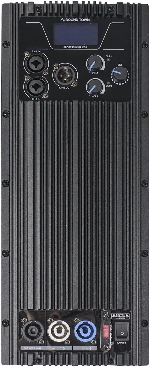 Alt view image 7 of 7 - Sound Town Line Array Column PA/DJ Speaker System with One 18" Powered Subwoofer w/DSP and Speaker Output, One 6 x 3 Line Array Column Speakers, Black (CARME-18M64)