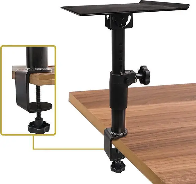 Alt view image 3 of 5 - Sound Town 2-Pack Desktop Clamp-On Studio Monitor Speaker Stands with Horizontal/Vertical Speaker Orientation (STSD-DCM-PAIR)