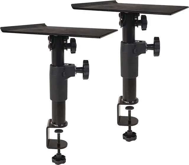 Main image of Sound Town 2-Pack Desktop Clamp-On Studio Monitor Speaker Stands with Horizontal/Vertical Speaker Orientation (STSD-DCM-PAIR)