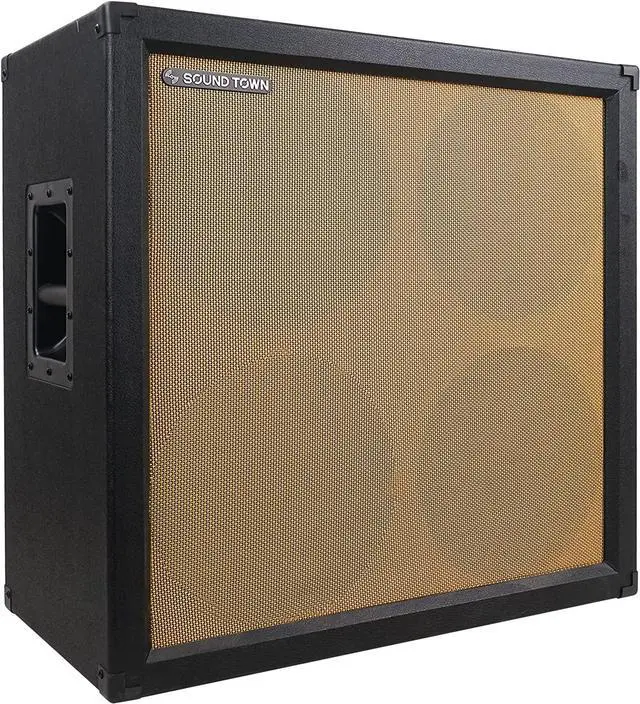 Main image of Sound Town 4x12" Empty Guitar Speaker Cabinet, Birch Plywood, Black, Wheat Cloth Grill, Compatible with Celestion/Eminence Speakers (GUC412BK-EC)