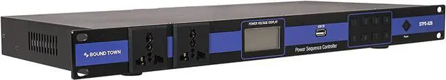 Alt view image 2 of 5 - Sound Town Rack-Mountable AC Power Conditioner/Sequencer with 10 Outlets, Aluminum Panel, Protection, Voltage Display, for Stage, Studio, Home Theater (STPS-A28)