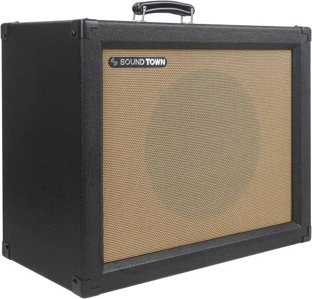 Main image of Sound Town 1 x 12 65W Guitar Speaker Cabinet with Birch Plywood Construction, Black Tolex, Wheat Cloth Grille (GUC112BK)