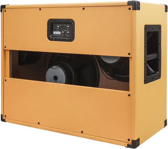 Alt view image 3 of 6 - Sound Town 2 x 12 130W Open-Back Guitar Speaker Cabinet, Birch Plywood, Orange Tolex, Wheat Cloth Grille (GUC212OBOR)