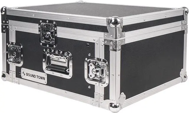 Alt view image 4 of 7 - Sound Town 4-Space PA/DJ Pro Audio Rack/Road ATA Server Case with Slant Mixer Top (STMR-4U)