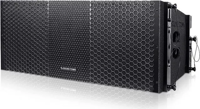 Alt view image 3 of 7 - Sound Town ZETHUS Four Dual 10-inch Line Array Speaker System with Dual Titanium Compression Drivers, Full Range/Bi-amp Switchable, Black (ZETHUS-210B-2PAIRS)
