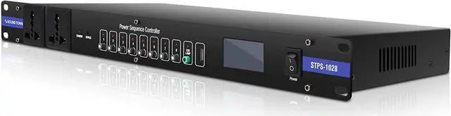 Alt view image 6 of 7 - Sound Town PA DJ Combo with 14U Rack/Road ATA Case w/Slant Mixer Top, 2 DJ Tables and Casters, One 10 Outlet AC Power Conditioner/Sequencer (STMR-14T2PS10)