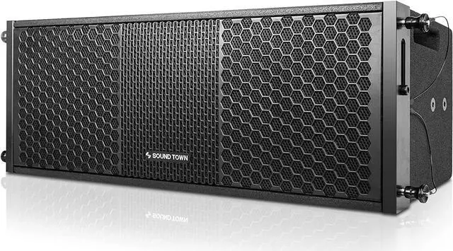 Alt view image 2 of 6 - Sound Town ZETHUS Pair of Dual 8-inch Line Array Speaker System with Titanium Compression Driver, Full Range/Bi-amp Switchable, Black (ZETHUS-208BV2-PAIR)