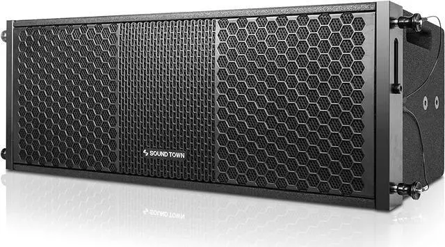 Alt view image 3 of 7 - Sound Town ZETHUS Four Dual 8-inch Line Array Speaker System with Titanium Compression Driver, Full Range/Bi-amp Switchable, Black (ZETHUS-208BV2-2PAIRS)