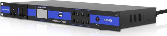 Alt view image 5 of 6 - Sound Town PA DJ Combo with 8U Rack/Road ATA Case w/Casters, One 10 Outlet AC Power Conditioner/Sequencer (STRC-8PSA28)