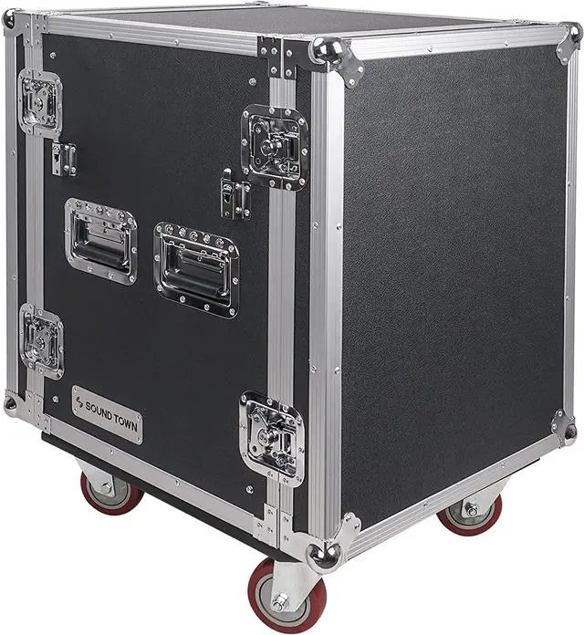 Alt view image 3 of 7 - Sound Town PA DJ Combo with 14U Rack/Road ATA Case w/DJ Work Table, One 10 Outlet AC Power Conditioner/Sequencer (STRC-14TPSA28)