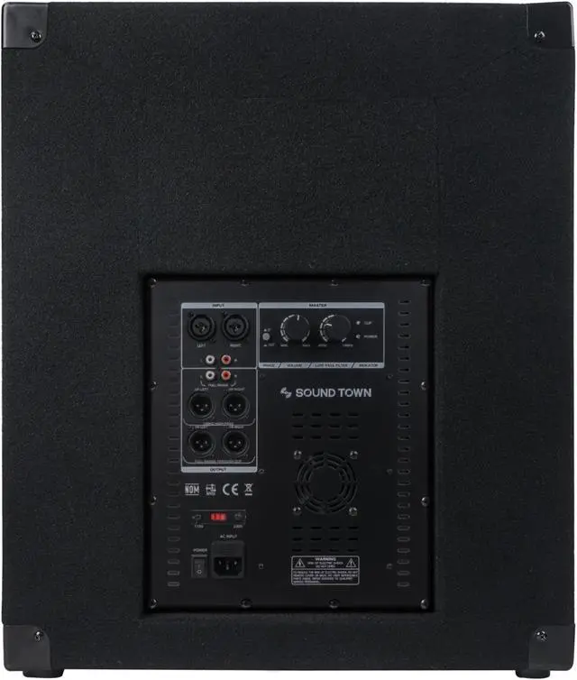Alt view image 5 of 5 - Sound Town Pair of 15" 1800W Powered Subwoofers with Class-D Amplifiers, 4" Voice Coils, High-Pass Filters (METIS-15PWG-PAIR)