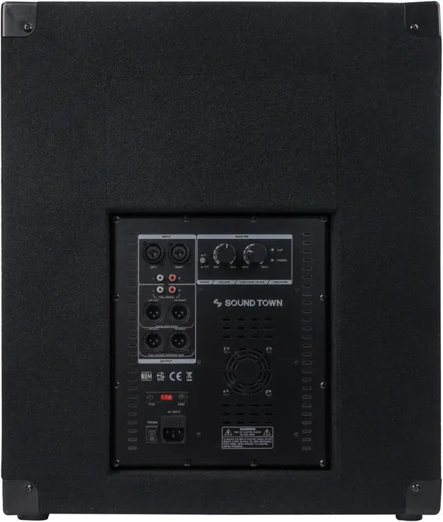 Alt view image 5 of 6 - Sound Town Pair of 18" 2400W Powered Subwoofers with Class-D Amplifiers, 4" Voice Coils, High-Pass Filters (METIS-18PWG-PAIR)