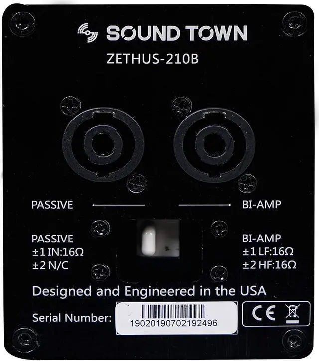 Alt view image 3 of 6 - Sound Town ZETHUS Four Dual 10-inch Line Array Speaker and Professional Amplifier System Combo Set, Full Range/Bi-amp Switchable, Black (ZETHUS-210X4A8)