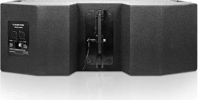 Alt view image 3 of 7 - Sound Town ZETHUS Four Dual 8-inch Line Array Speaker and Professional Amplifier System Combo Set, Full Range/Bi-amp Switchable, Black (ZETHUS-208X4A6)
